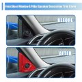 Uxcell Red Front Door Window A Pillar Speaker Decoration Trim Cover For Honda Civic 10th Gen 2016-2021 Stylish Loudspeaker
