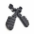 Xkh Group Motorcycle Black Short Angled Adjustable P-clamps Large Footpeg Footrest For V-star Roadstar Suzuki Boulevard