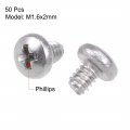 Uxcell M1 6x2mm Machine Screws Pan Phillips Cross Head Screw 304 Stainless Steel Fasteners Bolts 50pcs