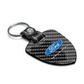 Ford Maverick Real Black Carbon Fiber Large Shield-style Key Chain