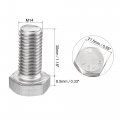 Uxcell M14 Hex Bolt M14-2 X 30mm 304 Stainless Steel 4 8 Grade Fully Threaded Hexagonal Head Screw Bolts 2pcs
