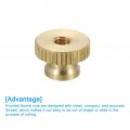 Uxcell Knurled Thumb Nuts 3pcs M4 X D12mm H8mm Brass High Head Through Hole With Collar Round Knobs Fasteners For 3d Printer