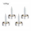 Uxcell Mirror Screws Decorative Cap Cover Nails Polished Stainless Steel 16mm 4pcs