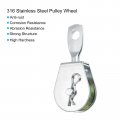 Uxcell 2pcs 90mm Single Pulley Block Iron Hanging Wire Towing Wheel Cable Rope Runner Roller In Zinc Plated