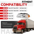 Hecasa Left Halogen Headlight W Bulbs For 1998-2018 Mack Cx Cxn Cxu Gu4 Gu5 Gu7 Gu8 Set Back Axle Front Headlamp Replacement