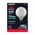 Satco 6pk 8w G40 Globe Filament Led 4000k E26 Base White Dimmable 100w Equiv