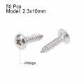 Uxcell 2 3x10mm Self Tapping Screws Phillips Pan Head With Washer Screw 304 Stainless Steel Fasteners Bolts 50pcs