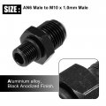 X Autohaux Black 6an Male To M10 1 0mm Thread Tube Hardline Fuel Line Adapter Oil Gas Pipe Fitting