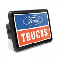 Ipick Image Compatible With Ford Trucks Uv Graphic Black Metal Face-plate On Abs Plastic 2 Inch Tow Hitch Cover
