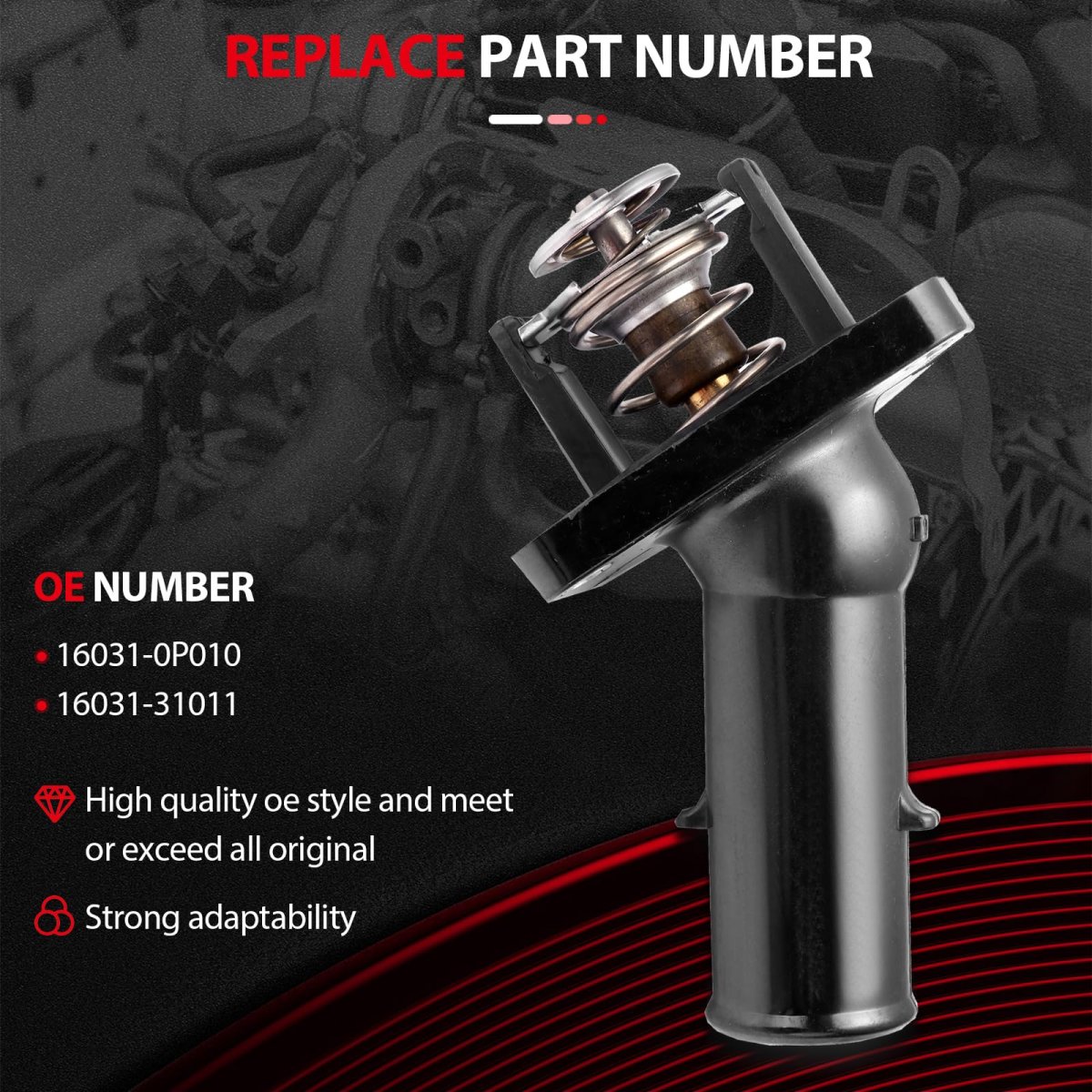 Thermostat Housing For Toyota 4runner 2003 2014 Fj Cruiser 2007 Tacoma 2005 Tundra Replaces 16031 0p010 31011