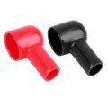 2pcs 57mm Long Black Red Soft Pvc Battery Terminal Cover Insulation Sleeve Boot 
