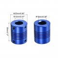 Uxcell 1pcs 12mm To Aluminum Alloy Shaft Coupling L30xd25 Flexible Coupler With Screws For Encoders And Motors Blue