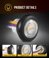 Partsam 10pcs Dual Color 3 4 Round Led Marker Light Amber To Purple Auxiliary Side Clearance Turn Signal Indicators With Bullet