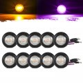 Partsam 10pcs Dual Color 3 4 Round Led Marker Light Amber To Purple Auxiliary Side Clearance Turn Signal Indicators With Bullet 