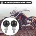 X Autohaux 2pcs 25mm Motorcycle Ball Mount Portable Tripod Adapter Rear View Mirror Screw Head With M6 Threaded Bolt