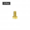 Uxcell Brass Hex Bolts M8x16mm 3pcs Fully Thread Grade 4 8 Solid Hexagon Head Bolt Machine Screws For Machinery