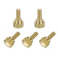 5pcs Brass Knurled Thumb Screws M4x10mm Shoulder Bolts Stepped Grip Knobs Fasteners Solid Diamond For Electronic Mechanical 