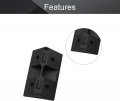 40pcs Abs Corner Braces 1 65 X 79 0 Gusset Bracket Fasteners Shelf Cabinet Door 4 Holes Angle Brackets With Cover Cap Black