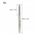 Uxcell Metric Machine Tap Left M4 Thread 0 7 Pitch H2 Accuracy 3 Flutes High Speed Steel 2pcs