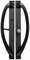 Rockwell Security Modena Contemporary Sliding Door Center Keylock Handle Set In Matte Black Fits 3-15 16 Inch Ctc Screw Holes 