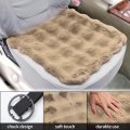 Car Bottom Seat Pad Cover Camel Color Cotton Grid Universal For Suv Truck 2 Pcs