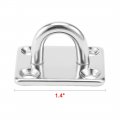 Uxcell 316 Stainless Steel 5mm Thick Ring Square Sail Shade Pad Eye Plate Boat Rigging 6pcs