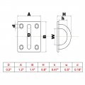 Uxcell 316 Stainless Steel 5mm Thick Ring Square Sail Shade Pad Eye Plate Boat Rigging 6pcs