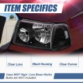 Halogen Model 4pcs Factory Style Headlight Lamps And Parking Lights Compatible With Ford Ranger 2001-2011 Driver Passenger Side