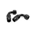 X Autohaux 2pcs Black Aluminum Alloy 10an 90 Degree Swivel Car Fuel Oil Hose End Fitting