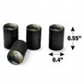 Panda Family Flute Valve Stem Caps For Tire Rim Wheel Aluminum Black