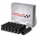 Circuit Performance Spline Drive Tuner Acorn Lug Nuts Black 14x1 5 Forged Steel 24pc Tool Compatible With Dodge Challenger