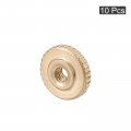 Uxcell Knurled Thumb Nuts 10pcs M3 X D11mm H2 5mm Brass Nut Flat Head Through Hole Lock Adjusting For 3d Printer Parts