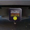 Offensive Happier Than You Smile Face Funny Tow Trailer Hitch Cover Plug Insert