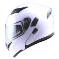 Motorcycle Modular Full Face Helmet Hb89 Glossy White Flip Up Dual Visor Sun Shield Dot Certified Aerodynamic Thermoplastic 