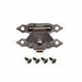 Wood Case Box Hasp 29x19mm Antique Latches Hook Bronze Tone 5 Pcs 