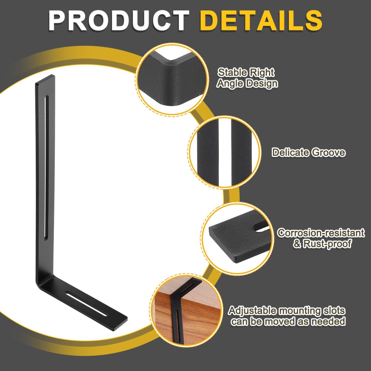 2pcs Adjustable L-shape Corner Brace 130 X 300 30mm L Slotted Joint Right Angle Bracket With Screws For Fixing Furniture Wood
