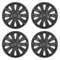 Car Wheel Rim Skin Cover Hub Caps Hubcap Matte Black Replacements For Steel Wheels High Grade Abs With Retention Ring 4 Pack 17 