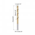 Uxcell High Speed Steel Straight Shank Twist Drill Bit Fully Ground Titanium Coated 4 1mm Diameter 75mm Total Length 36mm 2 Pcs