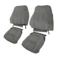 4pcs Seat Cover Front Bottom Top Leather Gray Replacement For 2011-2016 F250 F350 F450 F550 Laria