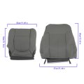 4pcs Seat Cover Front Bottom Top Leather Gray Replacement For 2011-2016 F250 F350 F450 F550 Laria