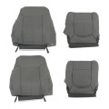 4pcs Seat Cover Front Bottom Top Leather Gray Replacement For 2011-2016 F250 F350 F450 F550 Laria
