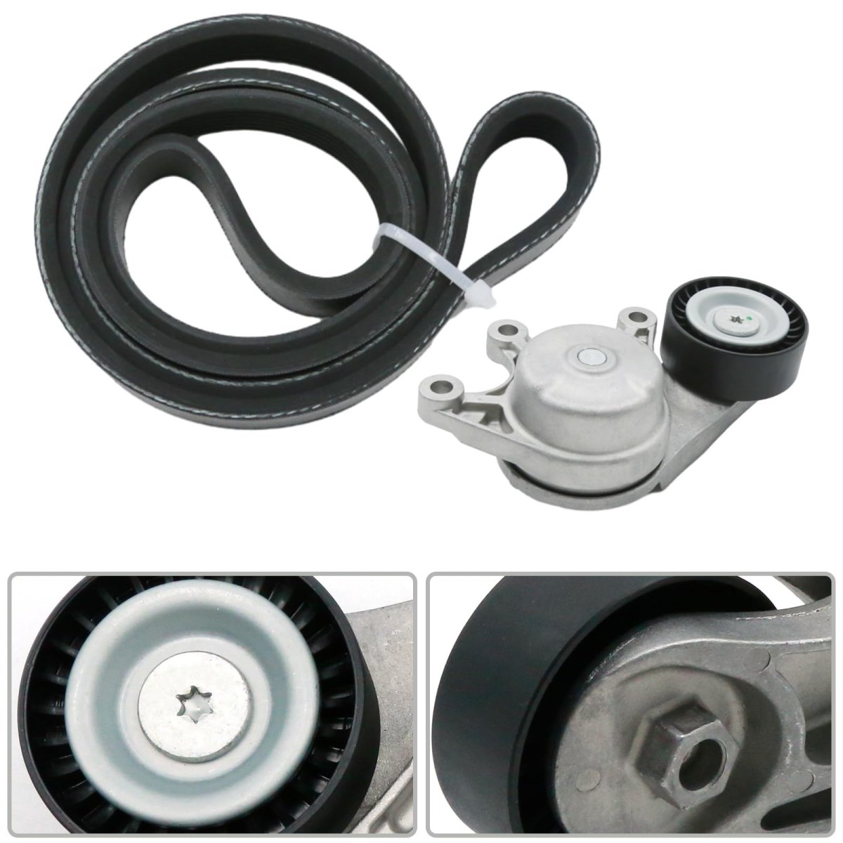 Drive Belt Tensioner And Ribbed V Kit 11287618848 For Bmw 228i 2014 2016 X3 2013 2017 320i 328i 428i 528i X1 X4 Z4 Replaces