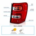 Amerilite Red Clear Led Replacement Tail Lights For 99-04 Jeep Grand Cherokee Passenger And Driver Side