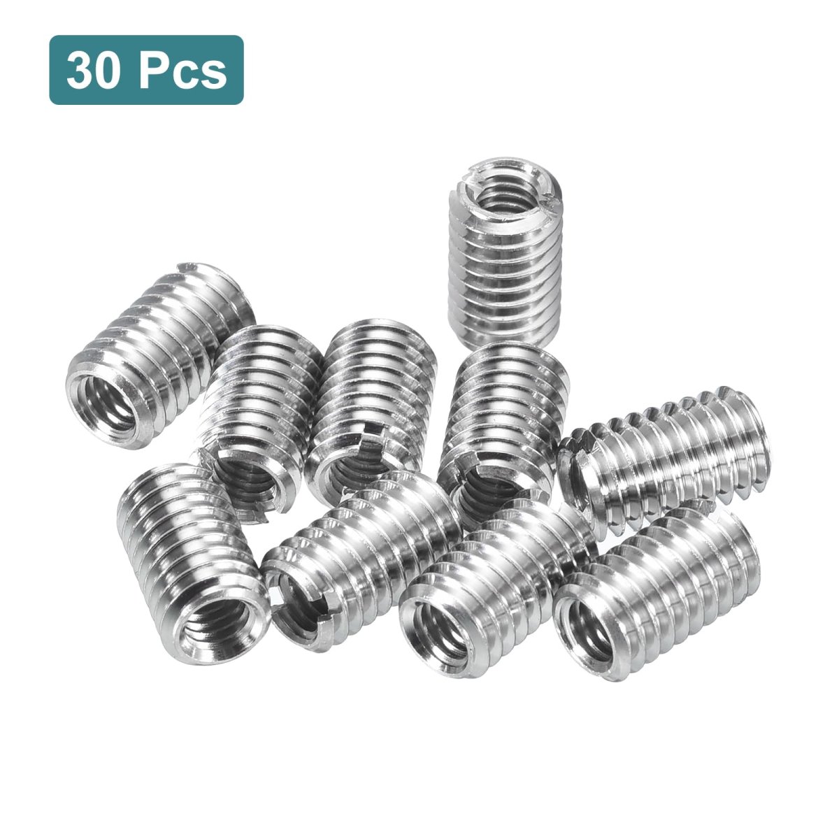 30pcs Threaded Insert M4-0 7x10 M6-1x10 Stainless Steel 303 Screw Sleeves Thread Repair Inserts For Mechanical Equipment