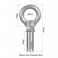 Uxcell M8 X 50 Expansion Eyebolt Eye Nut Screw With Ring 304 Stainless Steel Anchor Raw Bolts 2 Pcs
