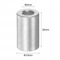 Uxcell 10pcs Aluminum Spacer 5mm Bore 10mm Od 20mm Length Screw Standoff Bushing Plain Finish Round For M5 Screws Bolts And
