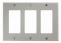 Leviton 80411-ngy 3-gang Decora Gfci Device Wallplate Standard Size Thermoset Mount Gray 
