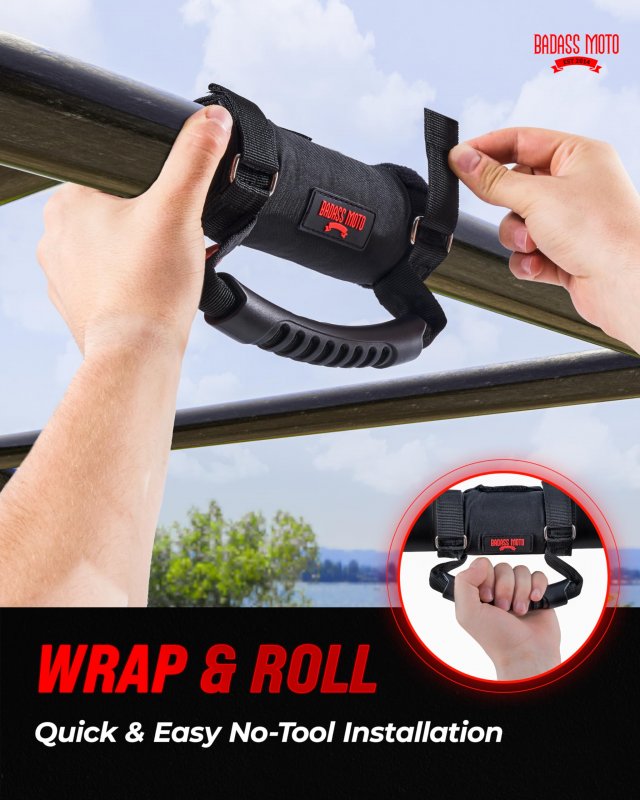 Utv Grab Handles For Atv And Sxs Roll Bars 2 Pack Grips 1 5 To 75 In Round Cages Fits Polaris Rzr Honda Talon Kawasaki Mule