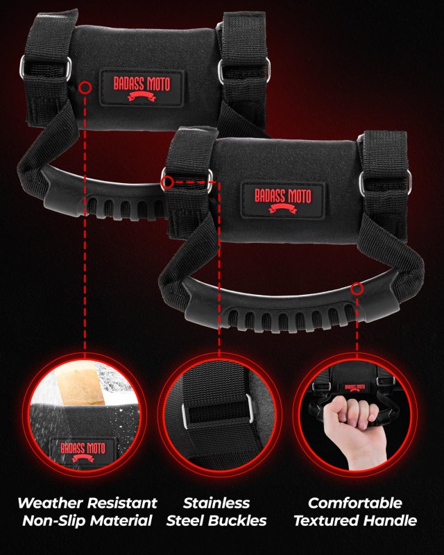 Utv Grab Handles For Atv And Sxs Roll Bars 2 Pack Grips 1 5 To 75 In Round Cages Fits Polaris Rzr Honda Talon Kawasaki Mule