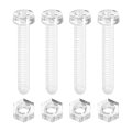 100 Sets Clear Acrylic Screws And Nuts Kit M4 X 25mm Pc Transparent Round Head Phillips Bolts With Hex For Machine Electronic 